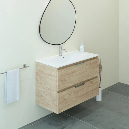 Meuble vasque simple 90cm Chêne Sanremo