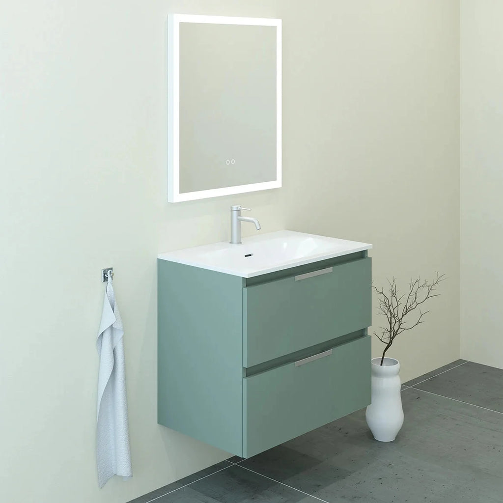 Meuble vasque simple 90cm Amande Mat