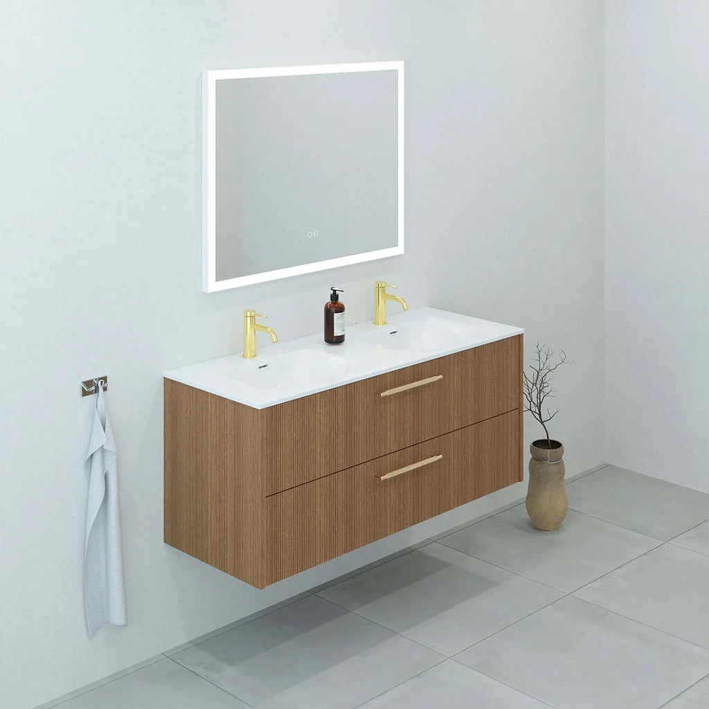 Meuble vasque simple 120cm Chêne noisette
