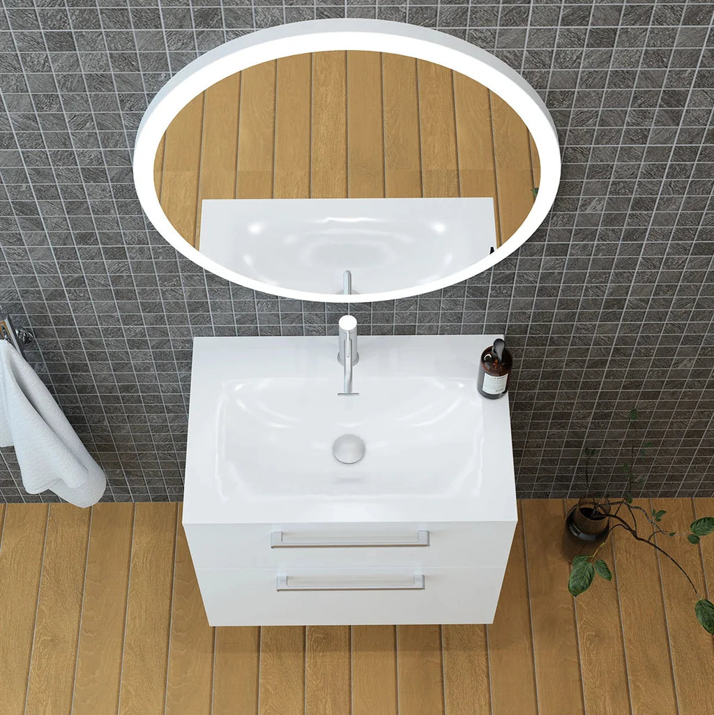 Meuble vasque simple 70cm Blanc brillant
