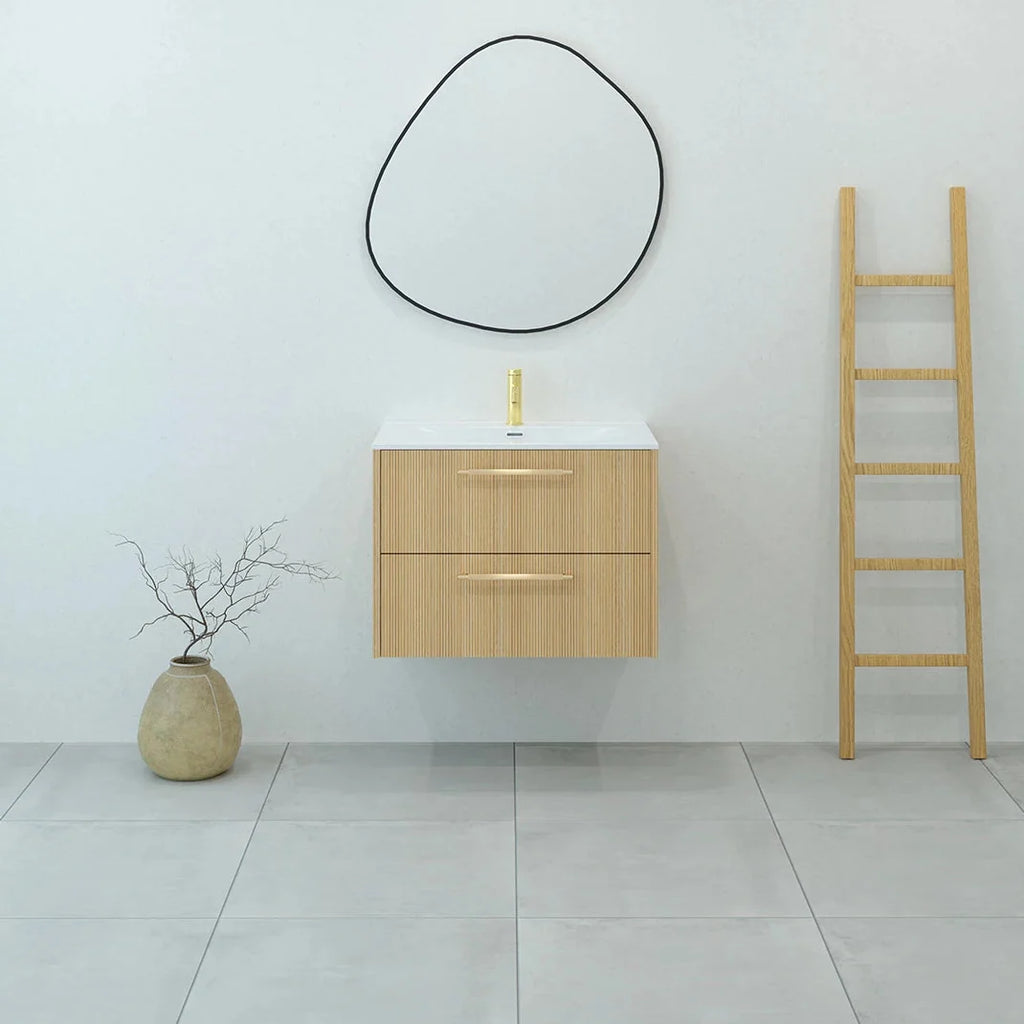 Meuble vasque simple 70cm Chêne doré