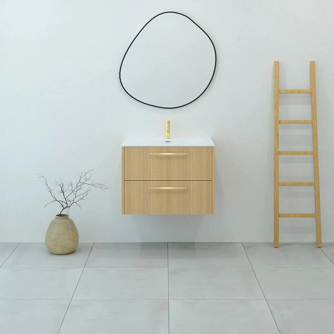 Meuble vasque simple 70cm Chêne doré