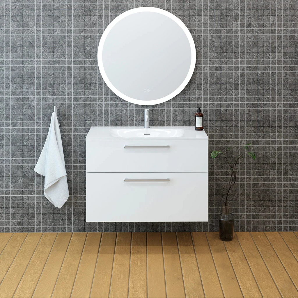 Meuble vasque simple 90cm Blanc brillant