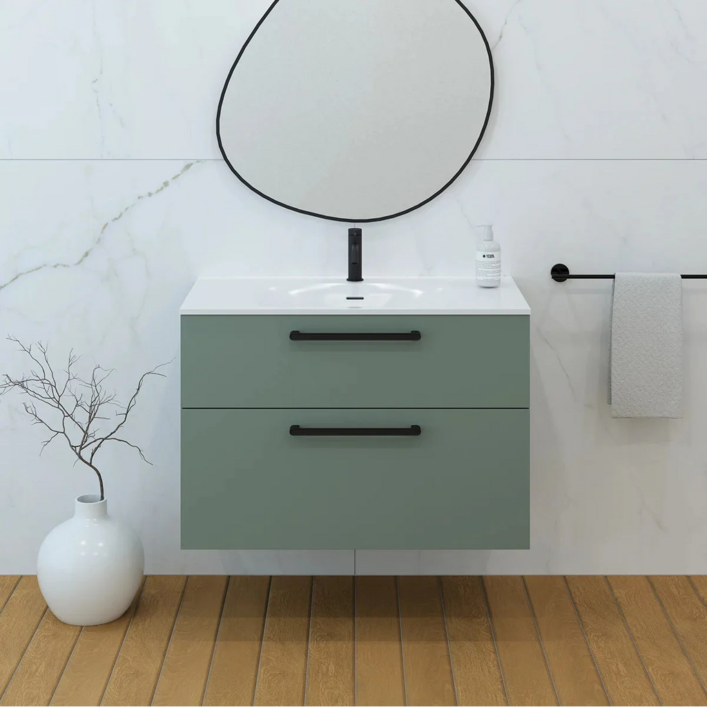 Meuble vasque simple 90cm Amande Mat