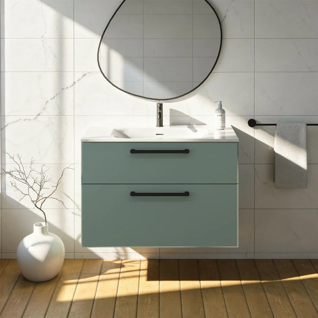 Meuble vasque simple 90cm Amande Mat