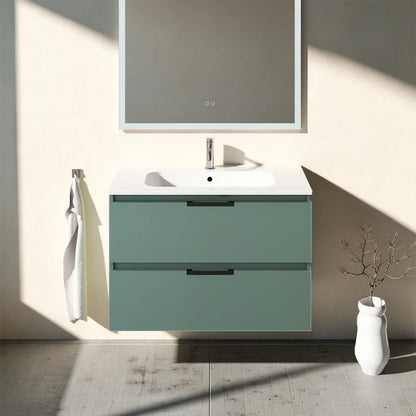 Meuble vasque simple 90cm Amande Mat