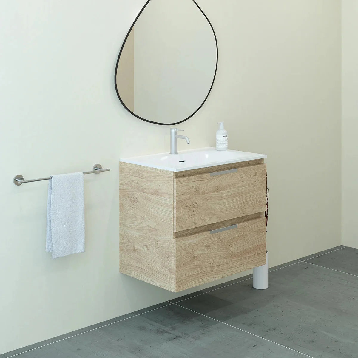 Meuble vasque simple 70cm Chêne Sanremo