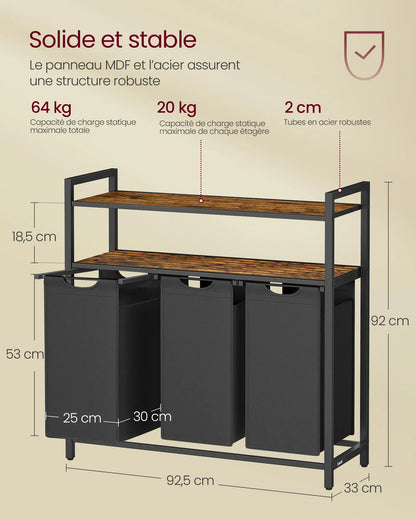 Meuble salle de bain avec panier a linge - simplifier l'organisation de votre espace ! Marron