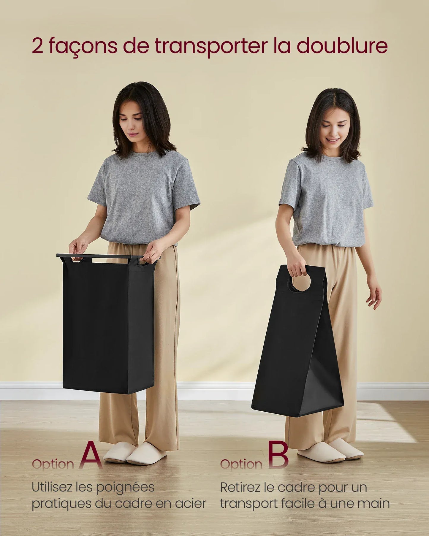 Meuble salle de bain avec panier a linge - simplifier l'organisation de votre espace ! Marron