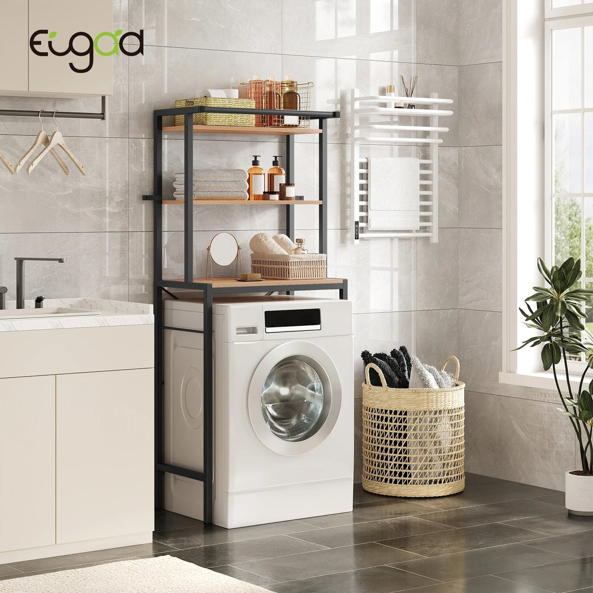 Meuble Pour Machine à Laver Étagère Rangement 3 Niveaux Aeraly