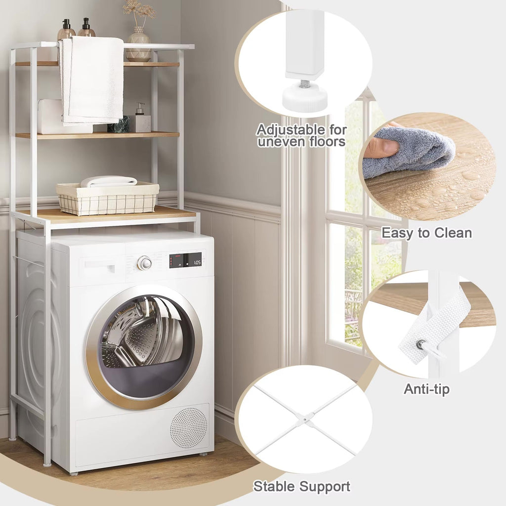 Meuble Pour Machine à Laver Étagère Rangement 3 Niveaux Aeraly