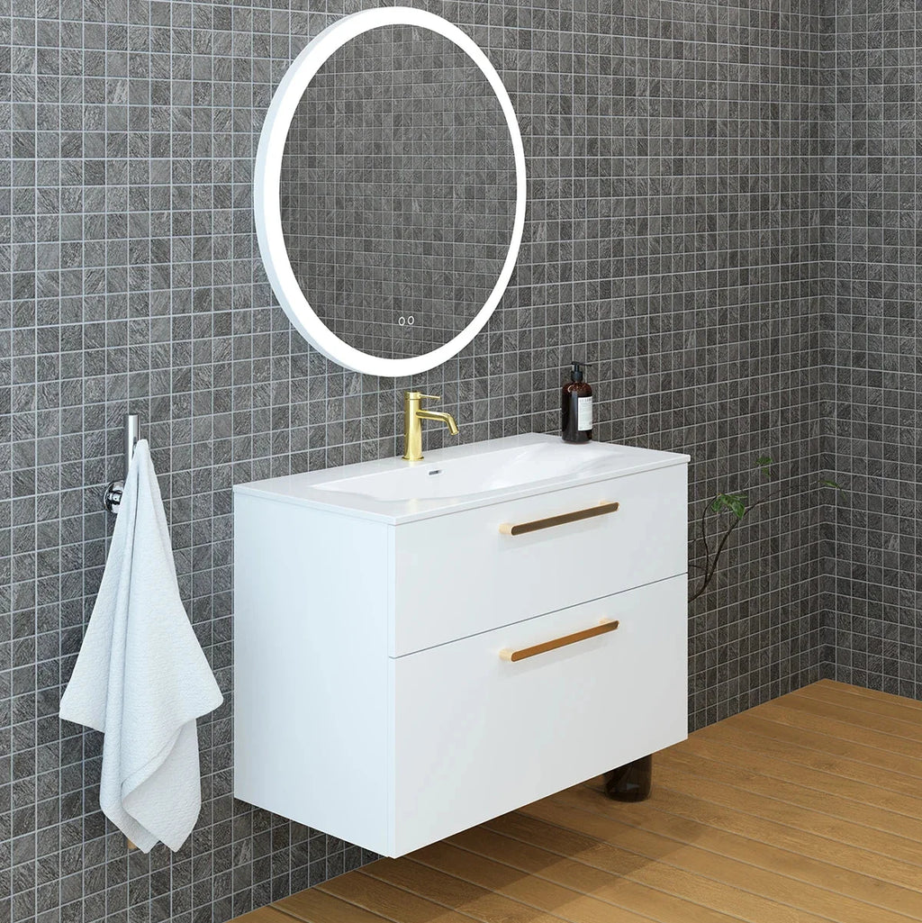 Meuble vasque simple 90cm Blanc brillant