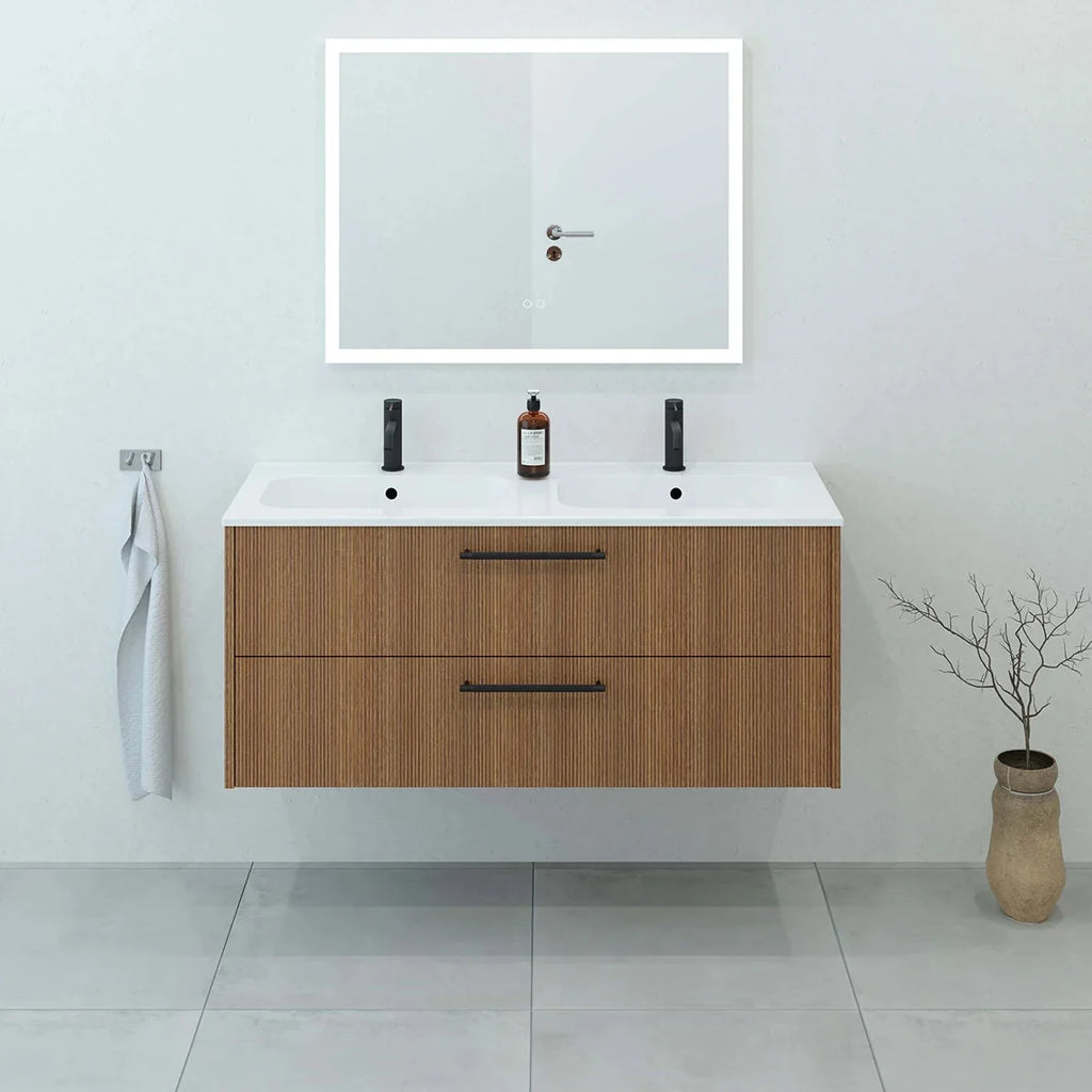 Meuble vasque simple 120cm Chêne noisette