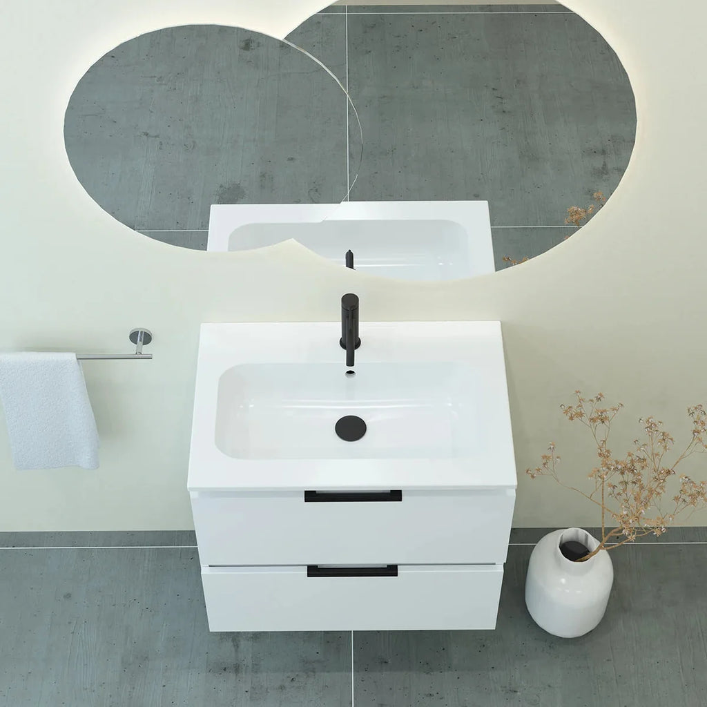 Meuble vasque simple 70cm Blanc Brillant