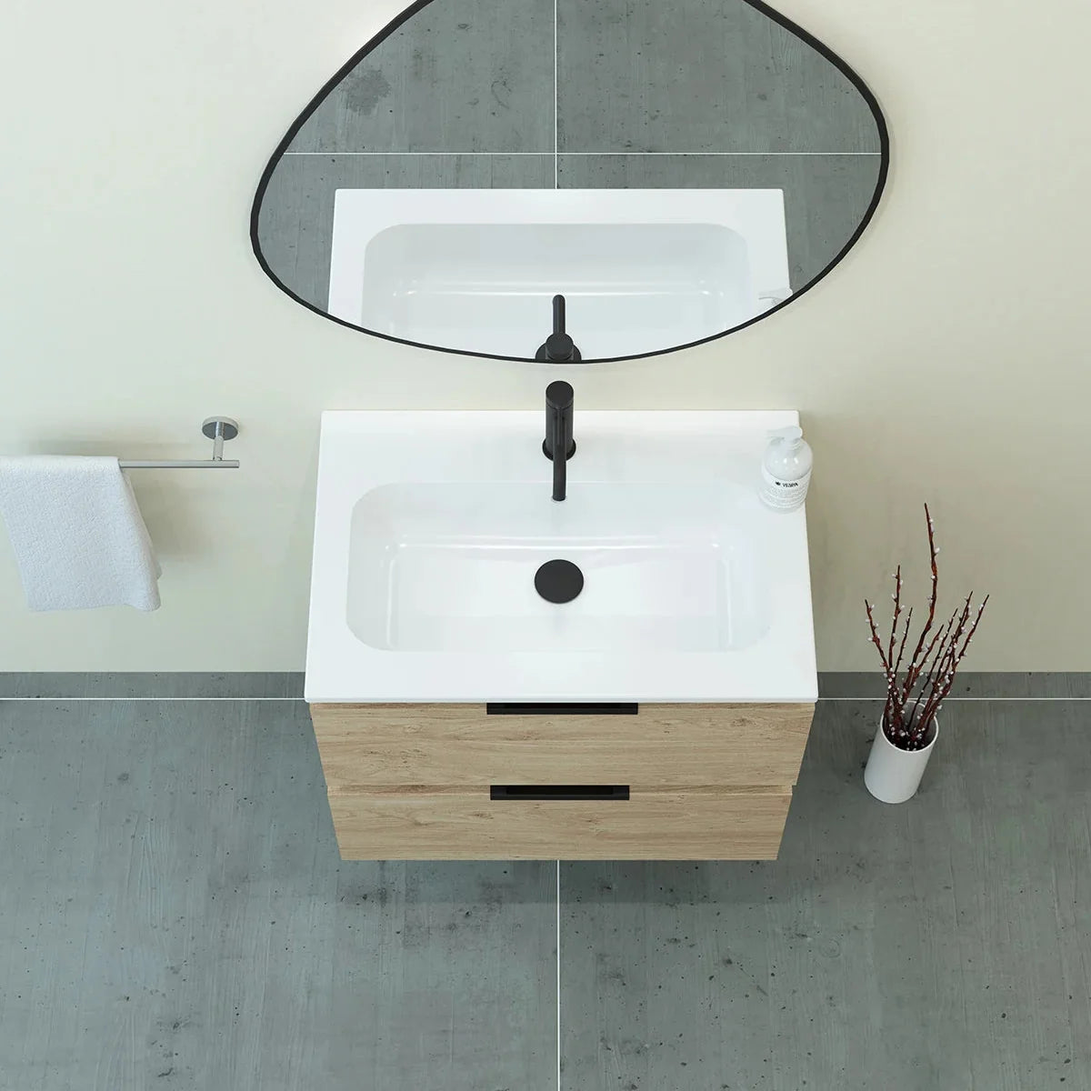 Meuble vasque simple 70cm Chêne Sanremo