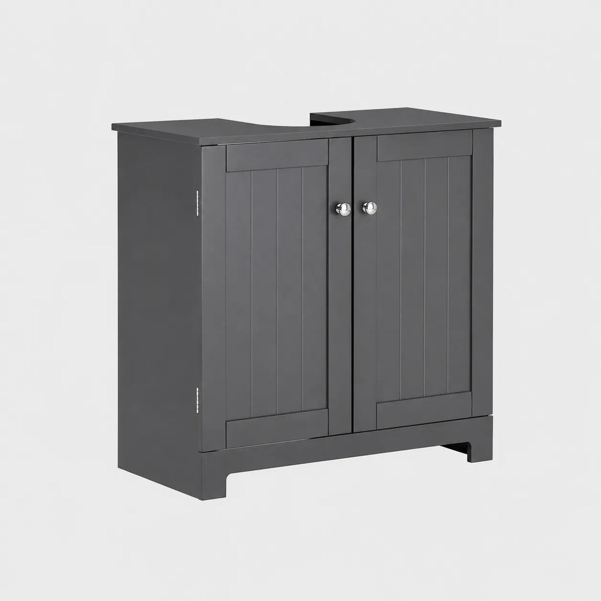 VELTOU - Waschtischunterschrank-Säule, U-förmiger Stauraum, Weiß 60cm