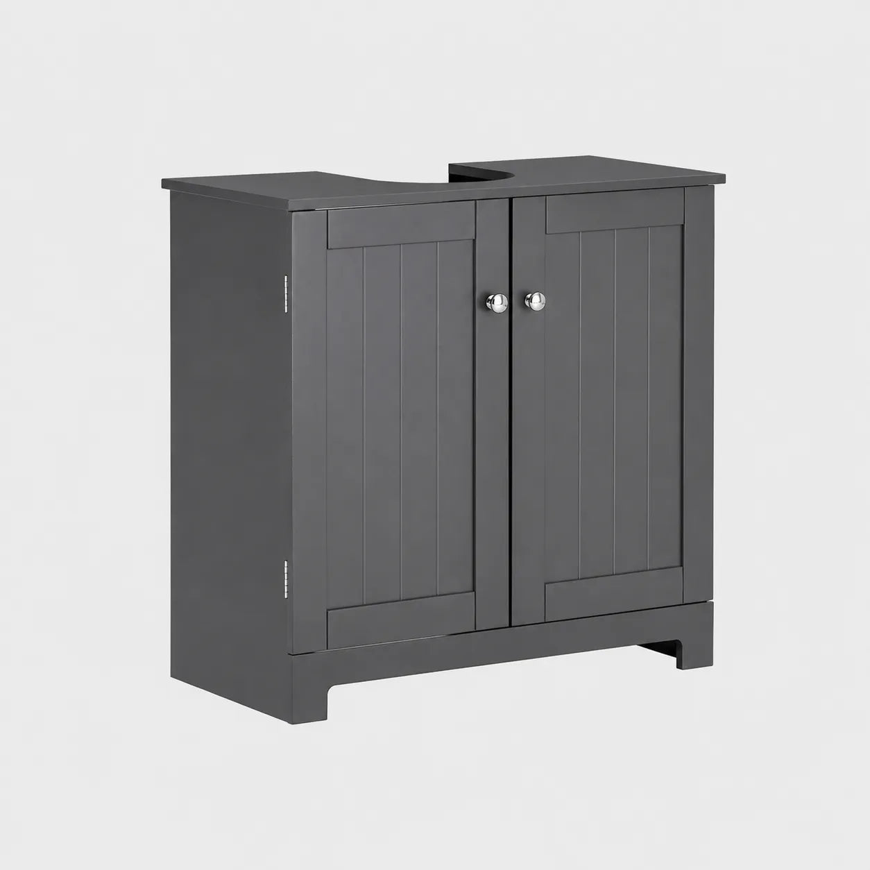 VELTOU - Waschtischunterschrank-Säule, U-förmiger Stauraum, Weiß 60cm