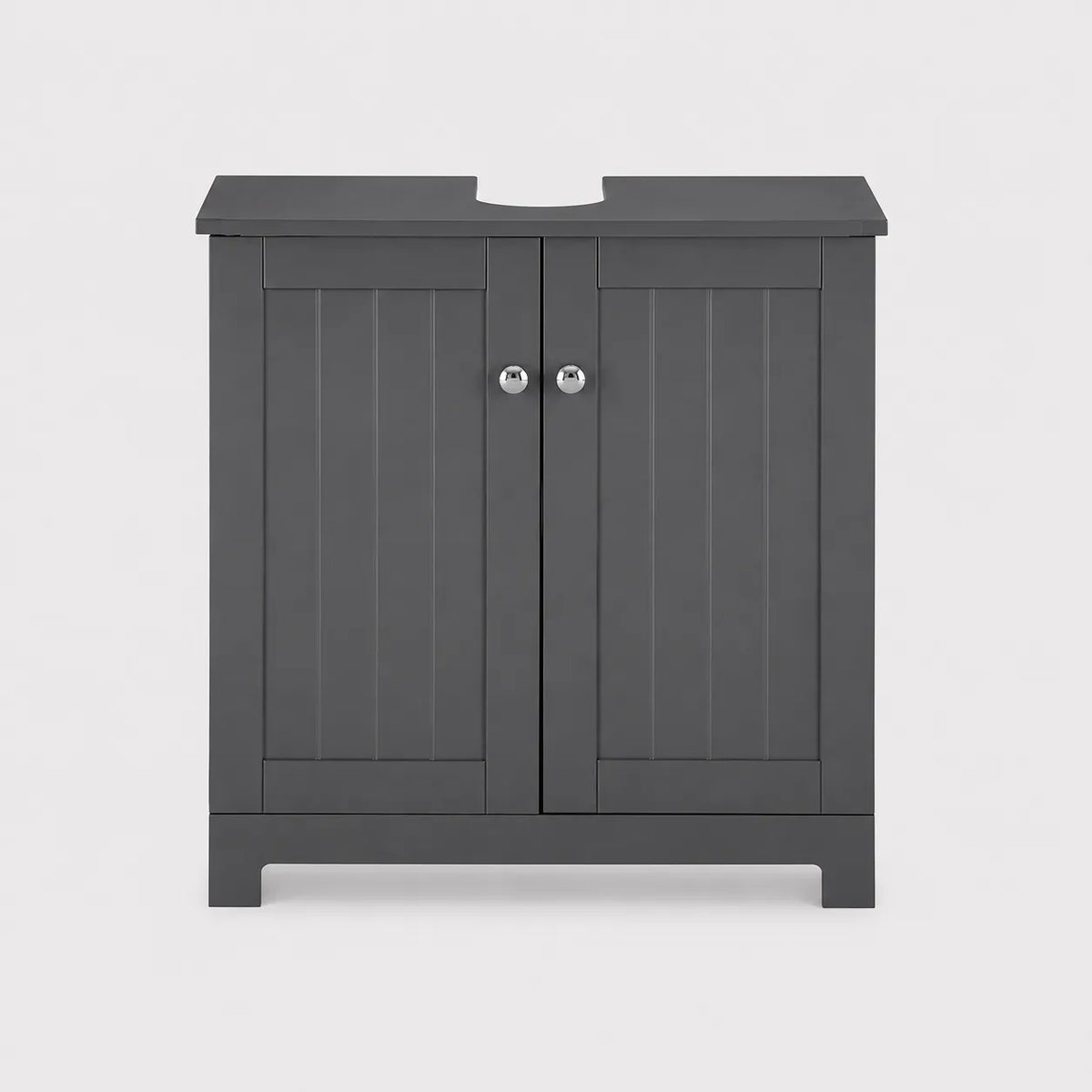 VELTOU - Waschtischunterschrank-Säule, U-förmiger Stauraum, Weiß 60cm