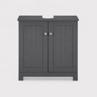 VELTOU - Waschtischunterschrank-Säule, U-förmiger Stauraum, Weiß 60cm