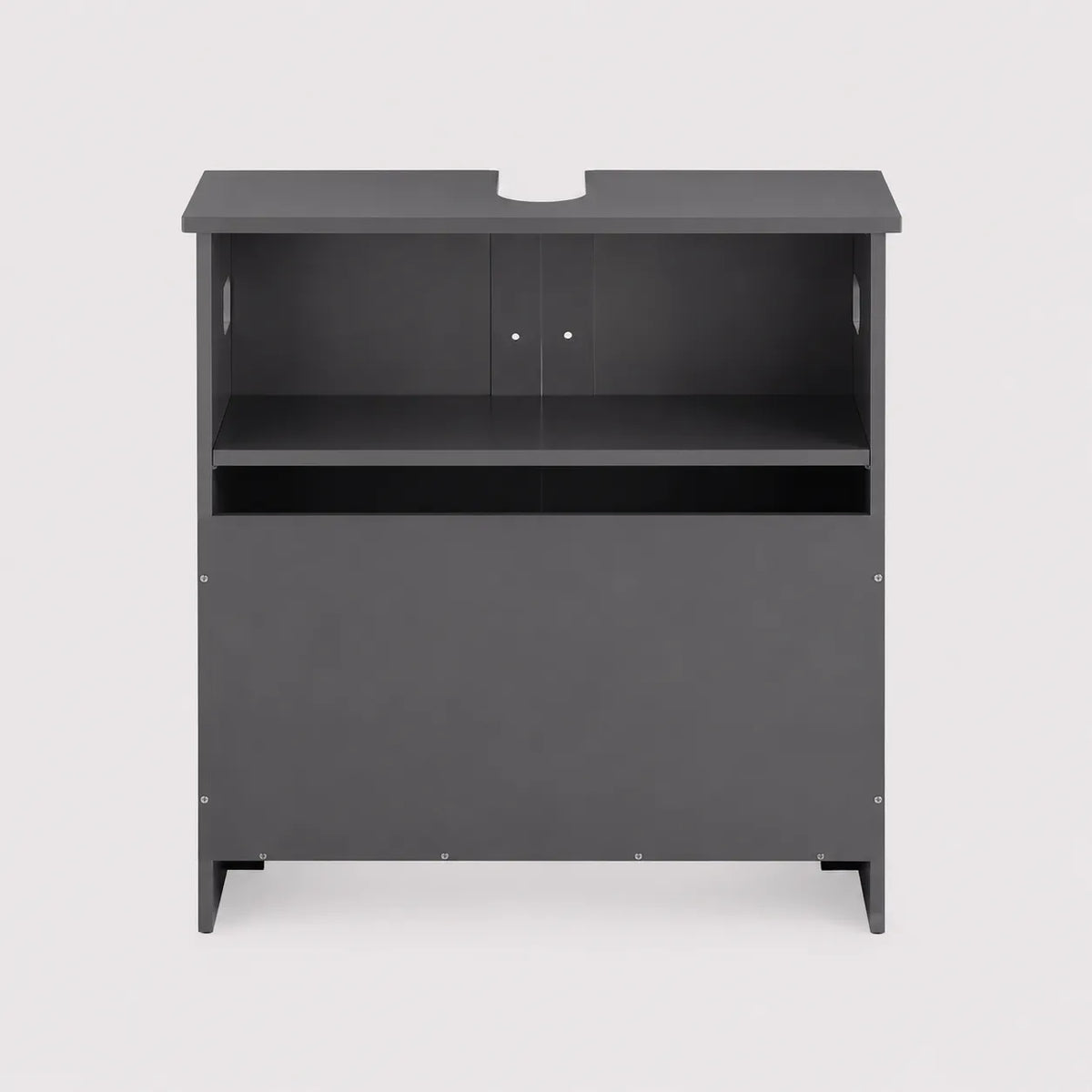 VELTOU - Waschtischunterschrank-Säule, U-förmiger Stauraum, Weiß 60cm