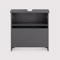 VELTOU - Waschtischunterschrank-Säule, U-förmiger Stauraum, Weiß 60cm