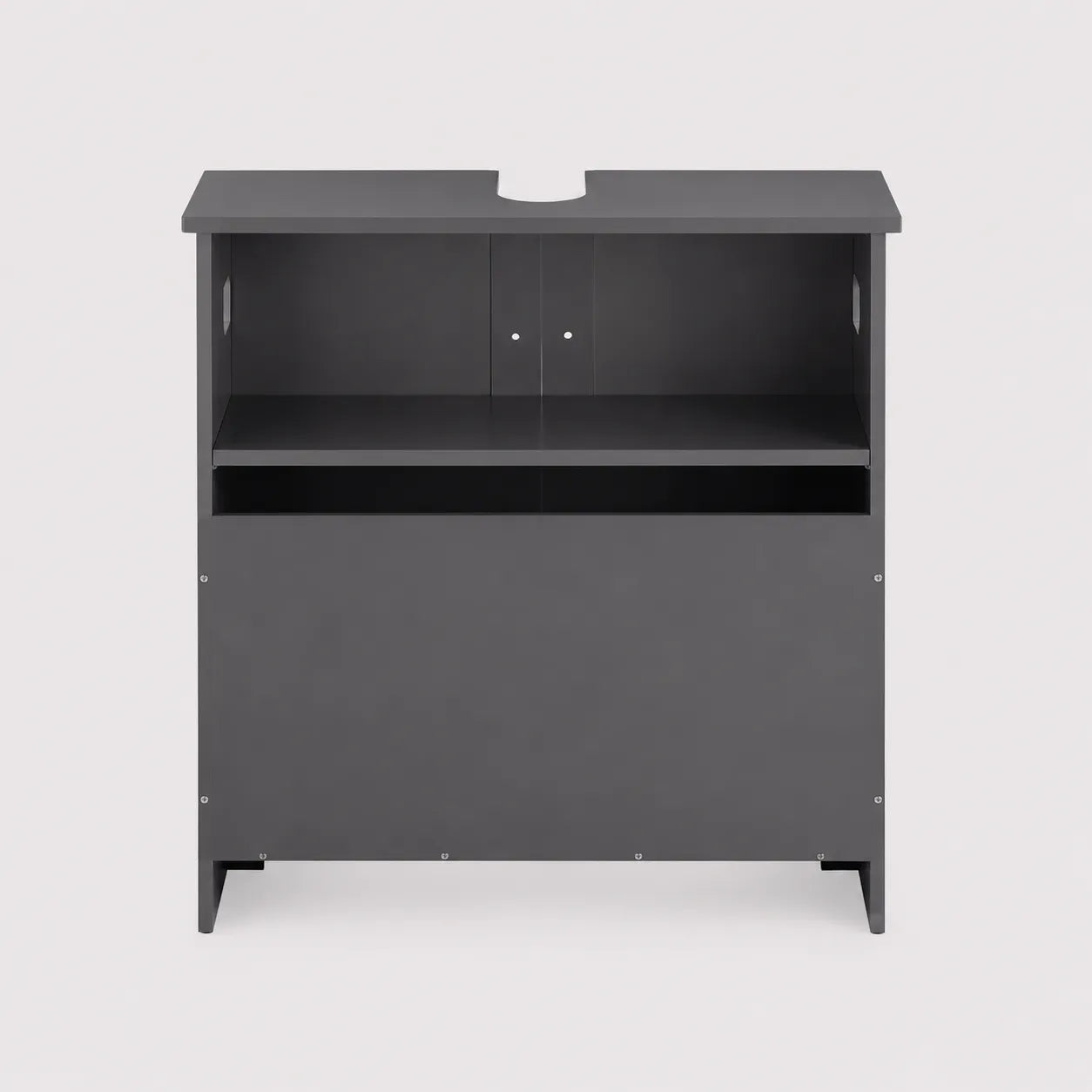 VELTOU - Waschtischunterschrank-Säule, U-förmiger Stauraum, Weiß 60cm
