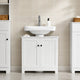 VELTOU - Meuble Sous-Vasque Colonne, Rangement en U, Blanc 60cm