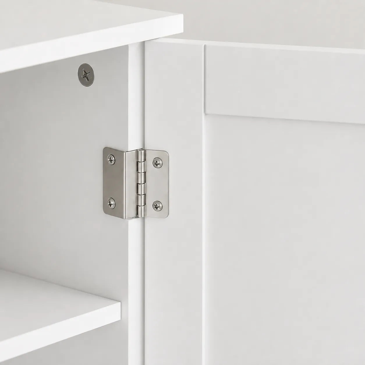 VELTOU - Waschtischunterschrank-Säule, U-förmiger Stauraum, Weiß 60cm