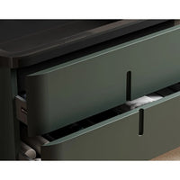 TONDINO - Meuble Vasque Suspendu 90 cm, Vert Profond, 2 Tiroirs, avec Miroir
