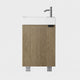 TILEVA - Meuble Vasque Compact 40cm avec Robinet, Bois Naturel
