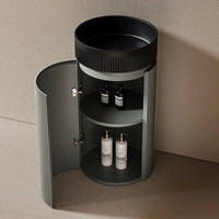 COLONNA - Meuble Vasque Colonne 44 cm, Porte et Étagères Intérieures, Vasque Céramique