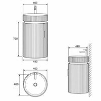 COLONNA - Meuble Vasque Colonne 44 cm, Porte et Étagères Intérieures, Vasque Céramique