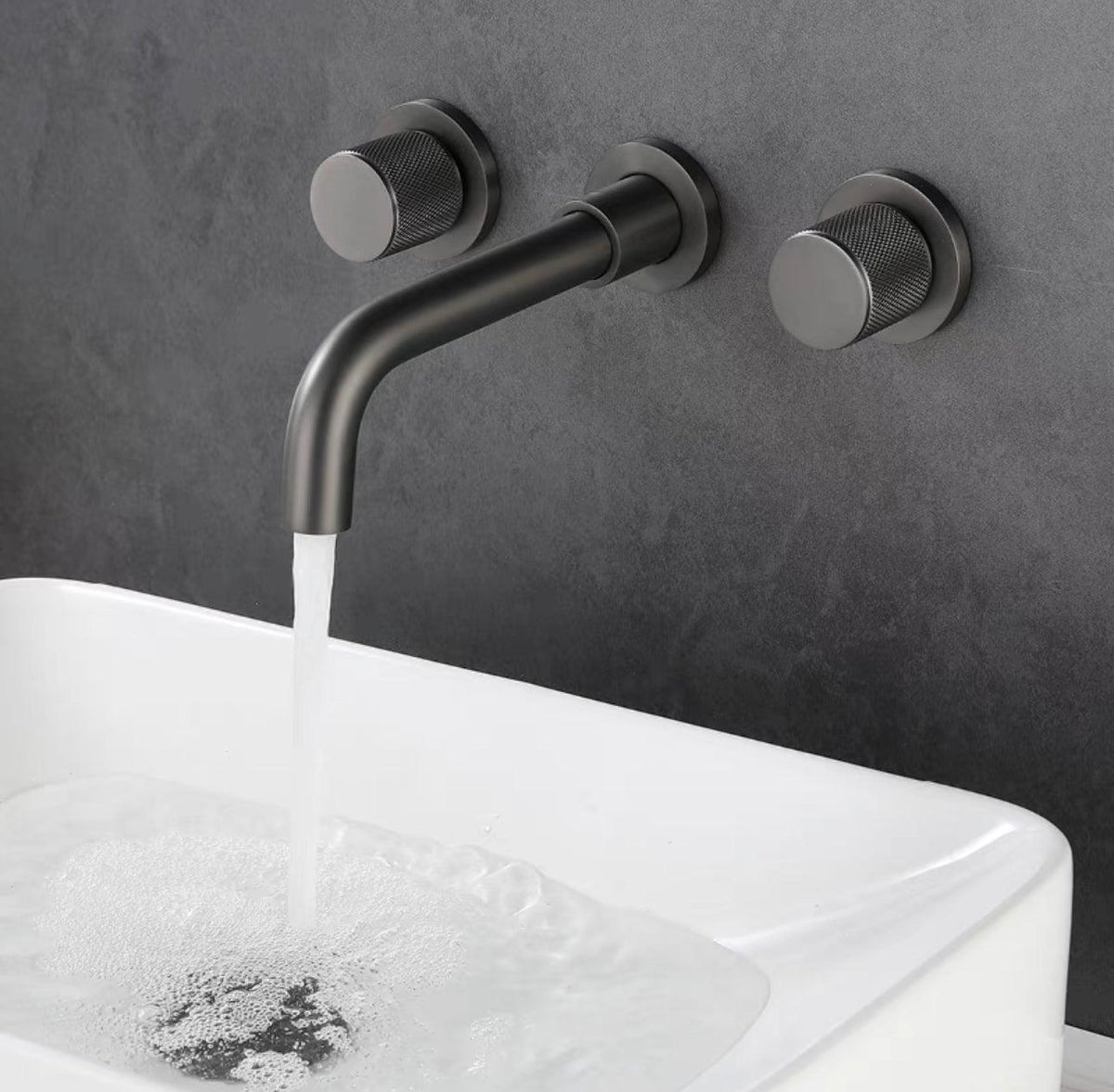 Rodocrosite Robinet de Lavabo Mural Moleté, 4 Finitions