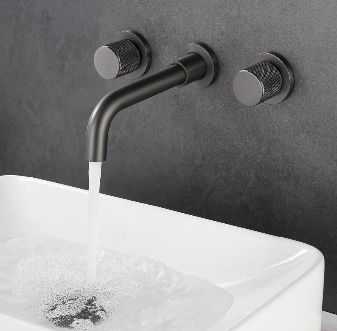 Rodocrosite Robinet de Lavabo Mural Moleté, 4 Finitions