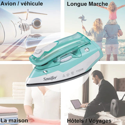 Mini fer à repasser vapeur pliable 1100W