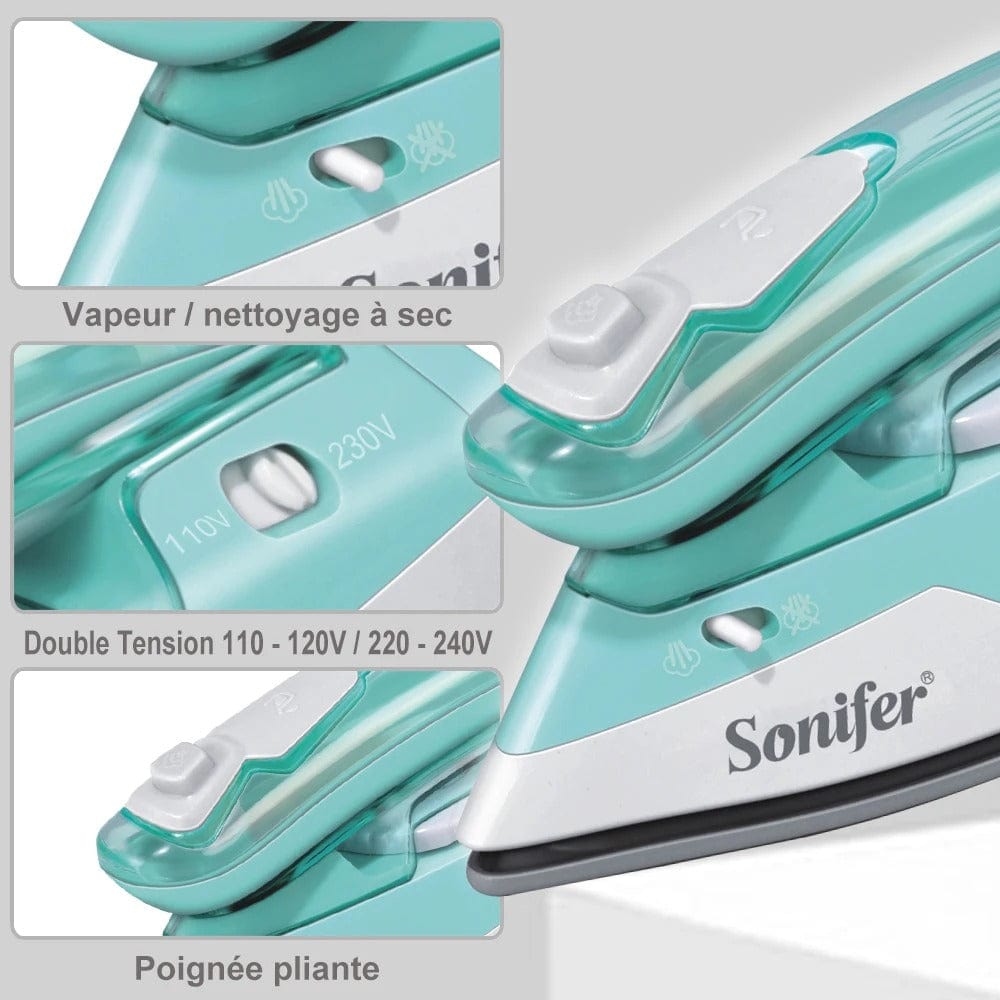 Mini fer à repasser vapeur pliable 1100W