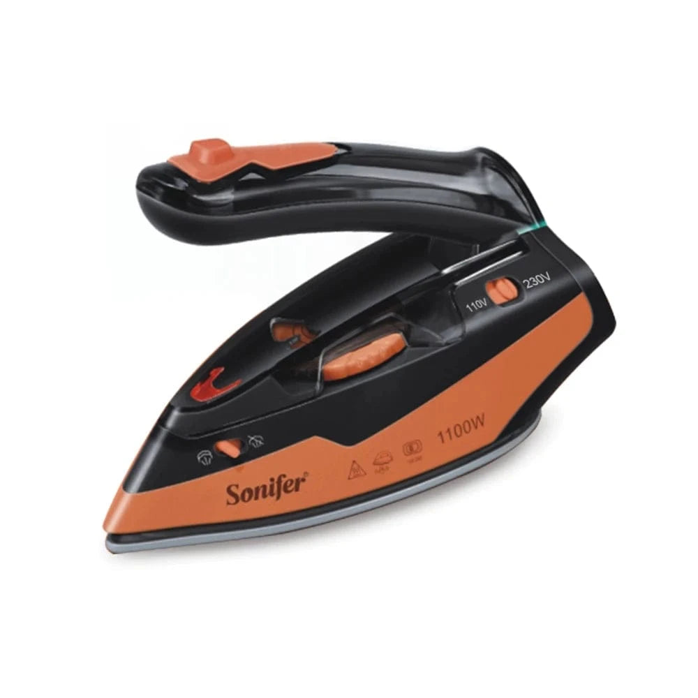 Mini fer à repasser vapeur pliable 1100W Noir