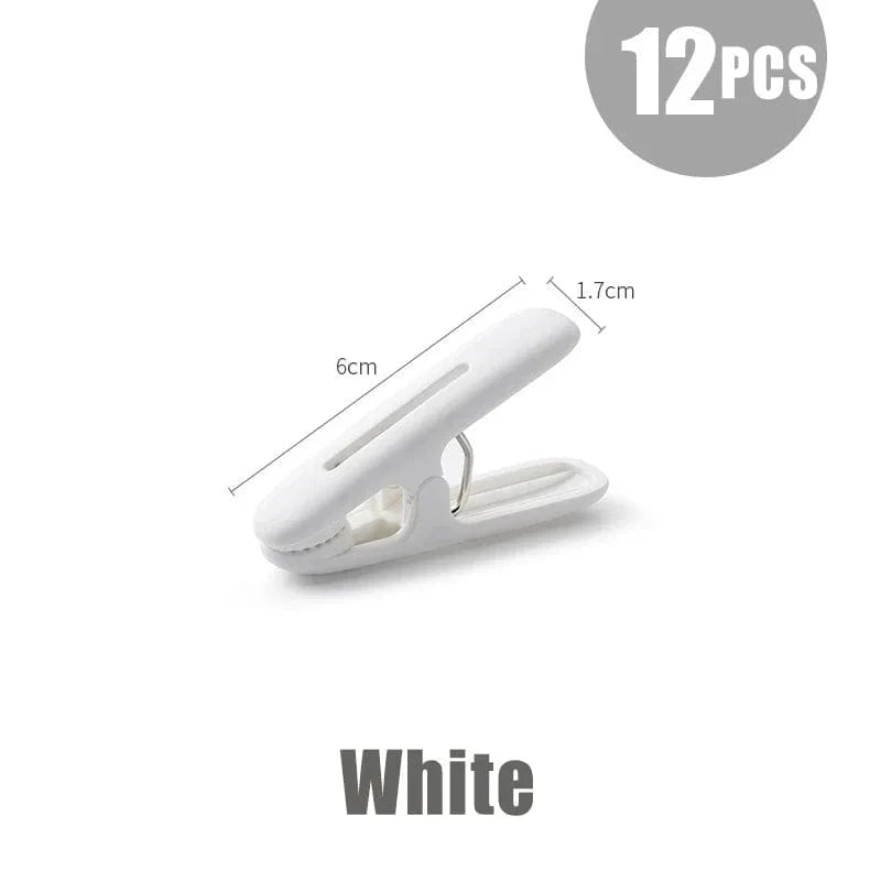 Mini pince à linge plastique multifonction – Lot de 12 Blanc - 12pcs
