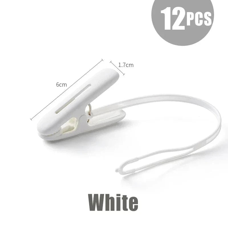 Mini pince à linge plastique multifonction – Lot de 12 Blanc (corde) - 12pcs