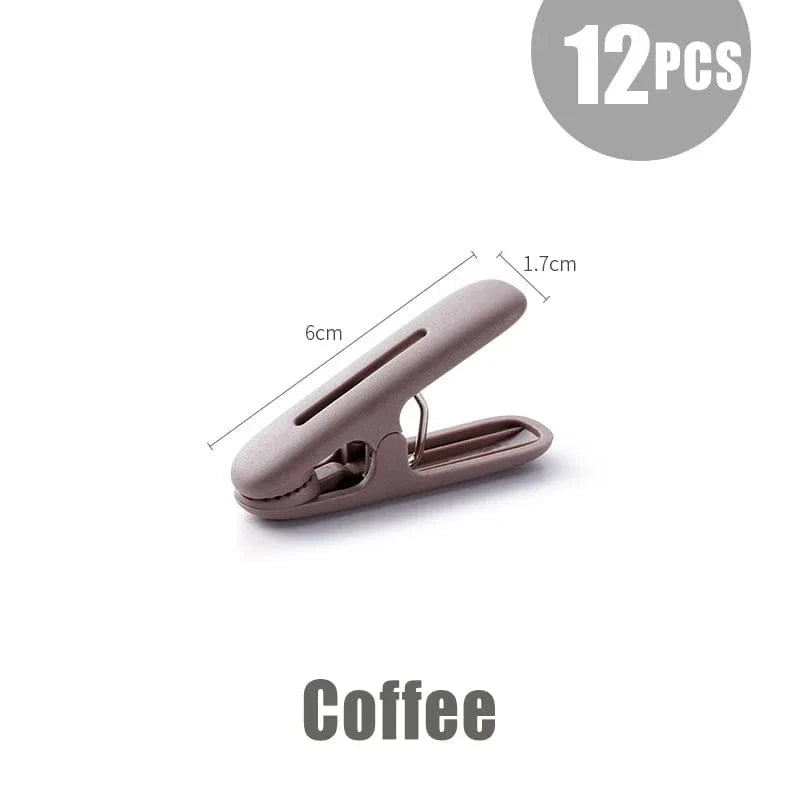Mini pince à linge plastique multifonction – Lot de 12 Marron - 12pcs