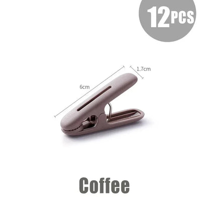 Mini pince à linge plastique multifonction – Lot de 12 Marron - 12pcs