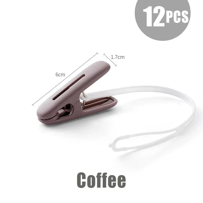 Mini pince à linge plastique multifonction – Lot de 12 Marron (corde) - 12pcs