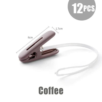 Mini pince à linge plastique multifonction – Lot de 12 Marron (corde) - 12pcs