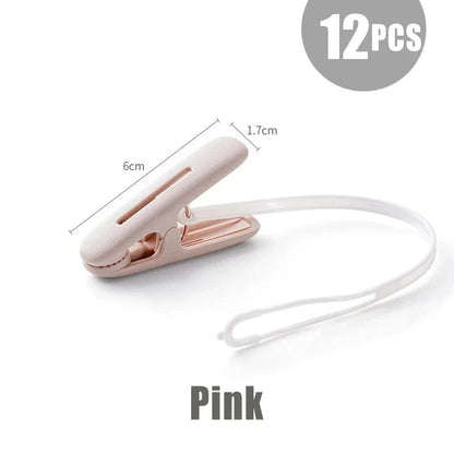 Mini pince à linge plastique multifonction – Lot de 12 Rose (corde) - 12pcs