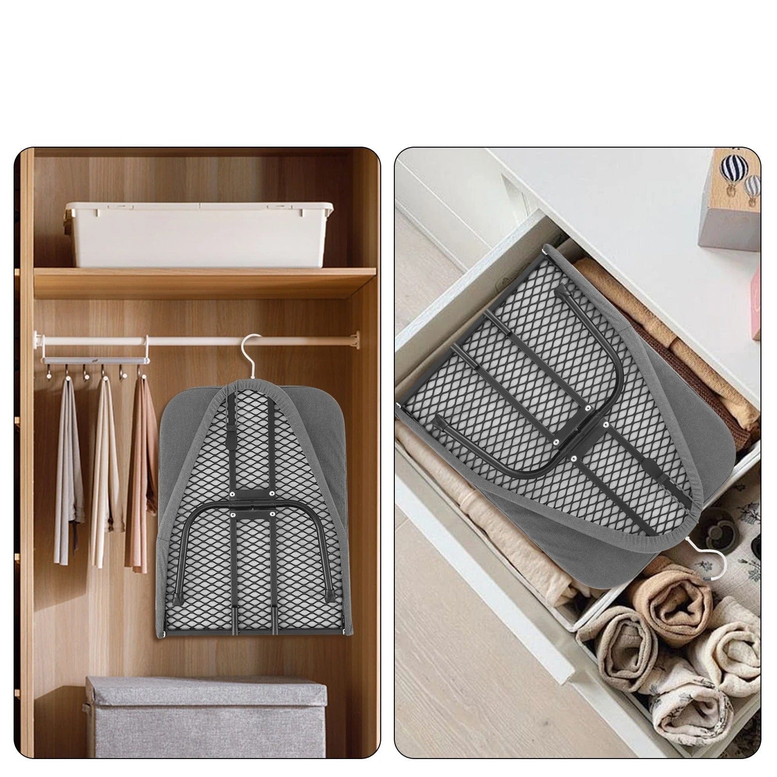 Mini table à repasser pliante et compacte Gris