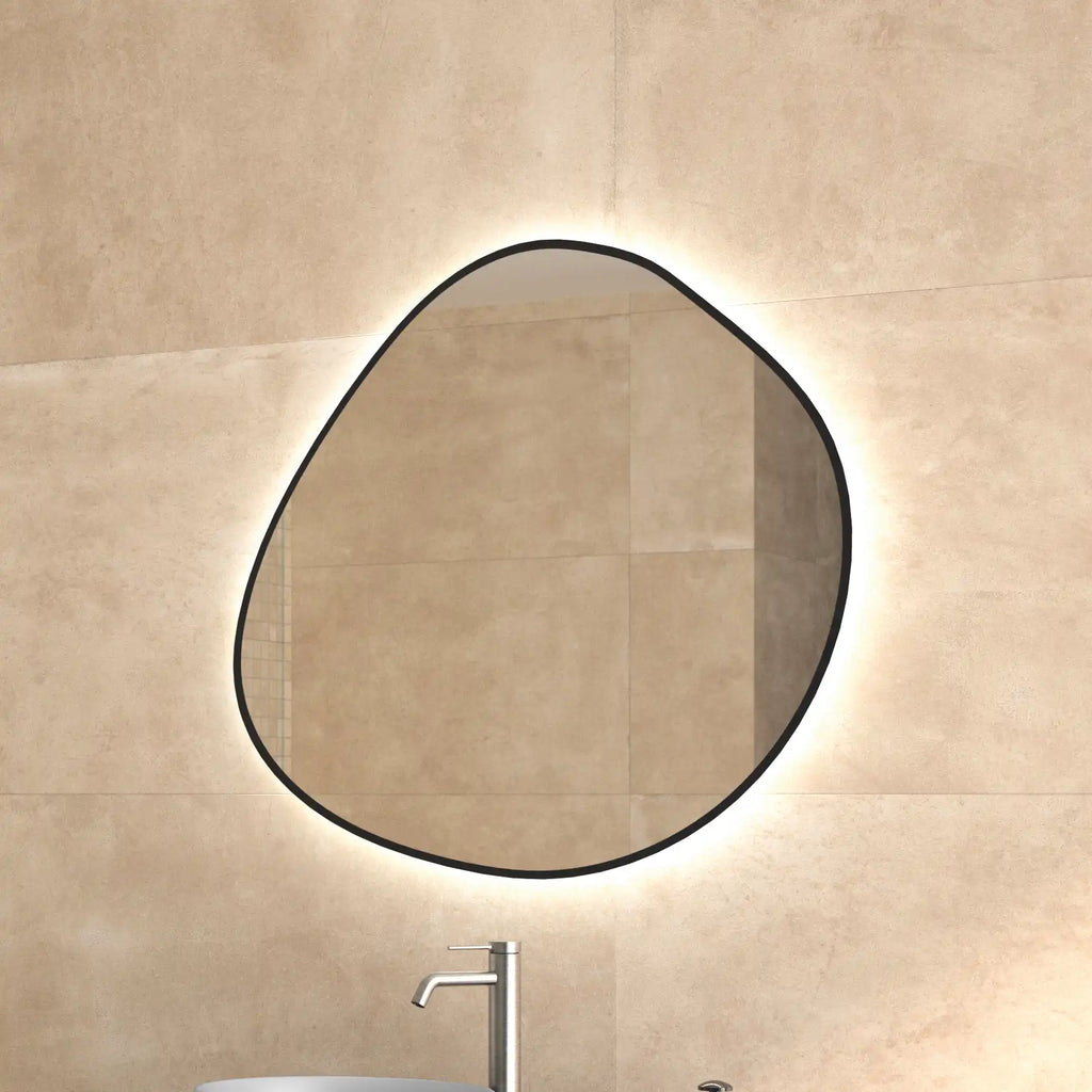 Miroir organique LED noir mat ou or