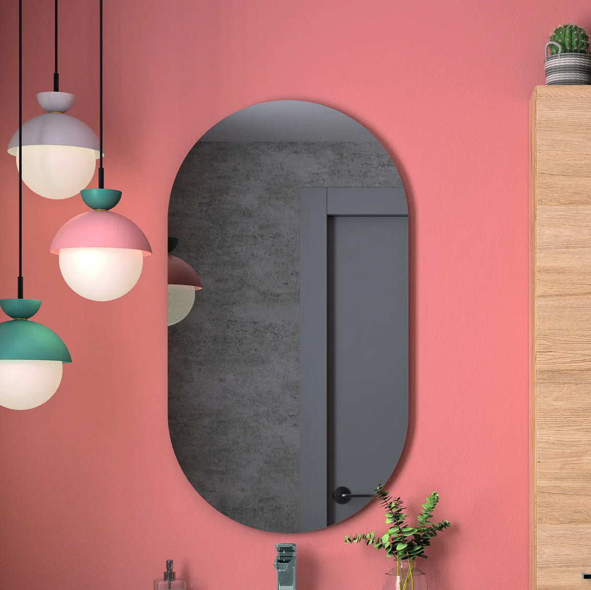 Miroir ovale sans cadre 50x90