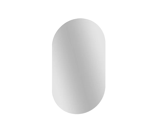 Miroir ovale rétroéclairé LED cadre aluminium 50x90