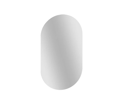 Miroir ovale rétroéclairé LED cadre aluminium 50x90
