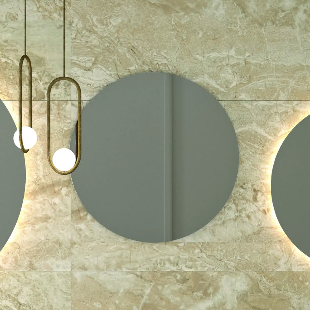 Miroir rond cadre ABS en retrait